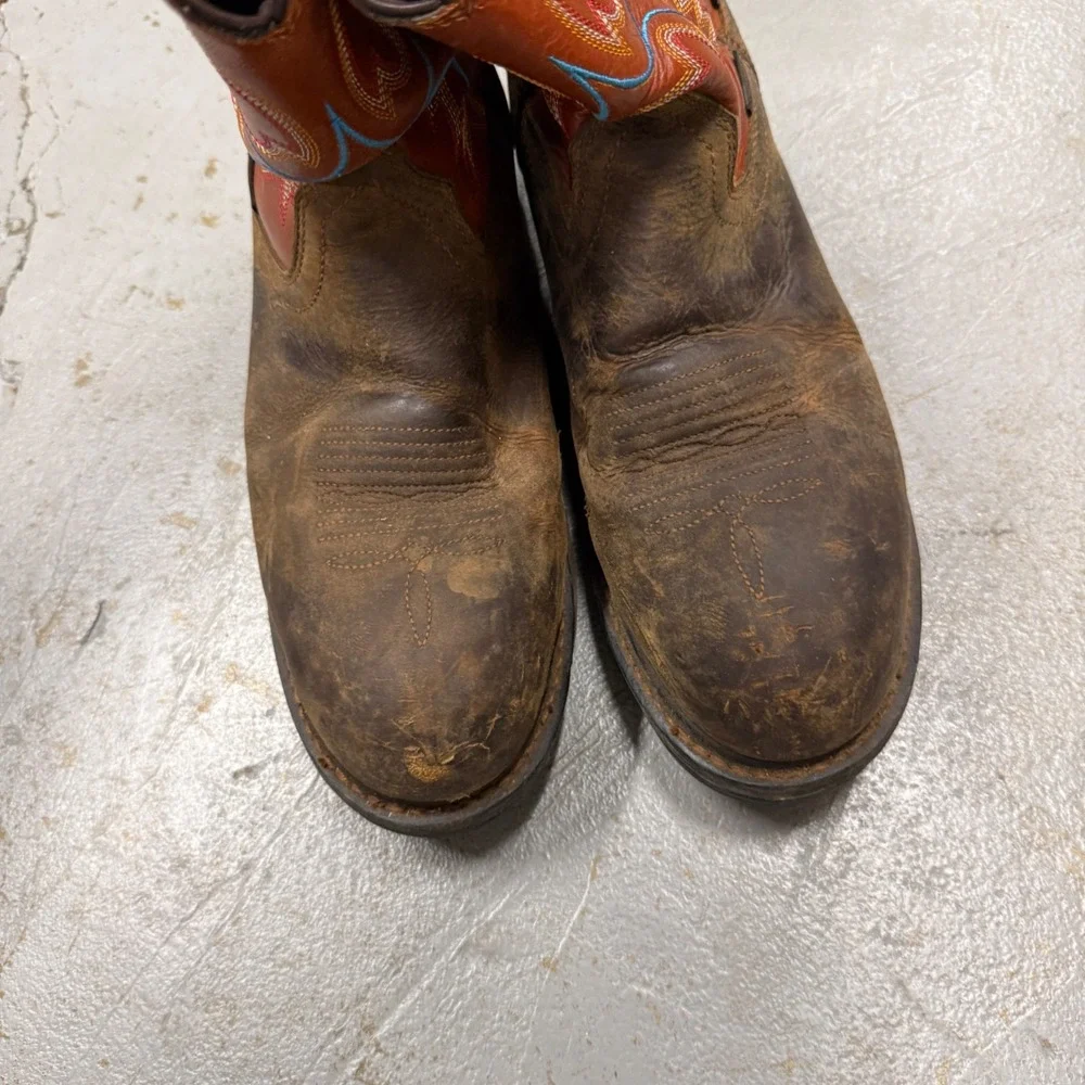 Ariat Work Hog‎ Boots Brown Orange Waterproof Carbon Toe ASTM F2413-11 11D